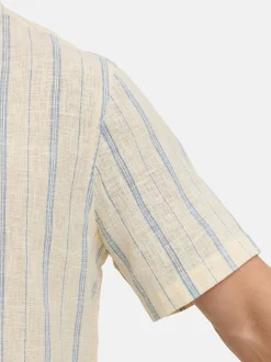 Indicode Herren Hemd Kurzarm - INJulio in blau beige