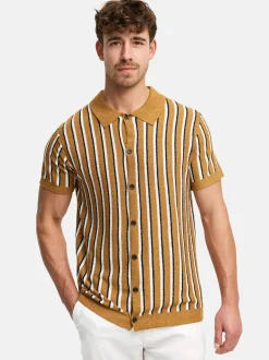 Indicode Herren Hemd Kurzarm - INKaziz in camel