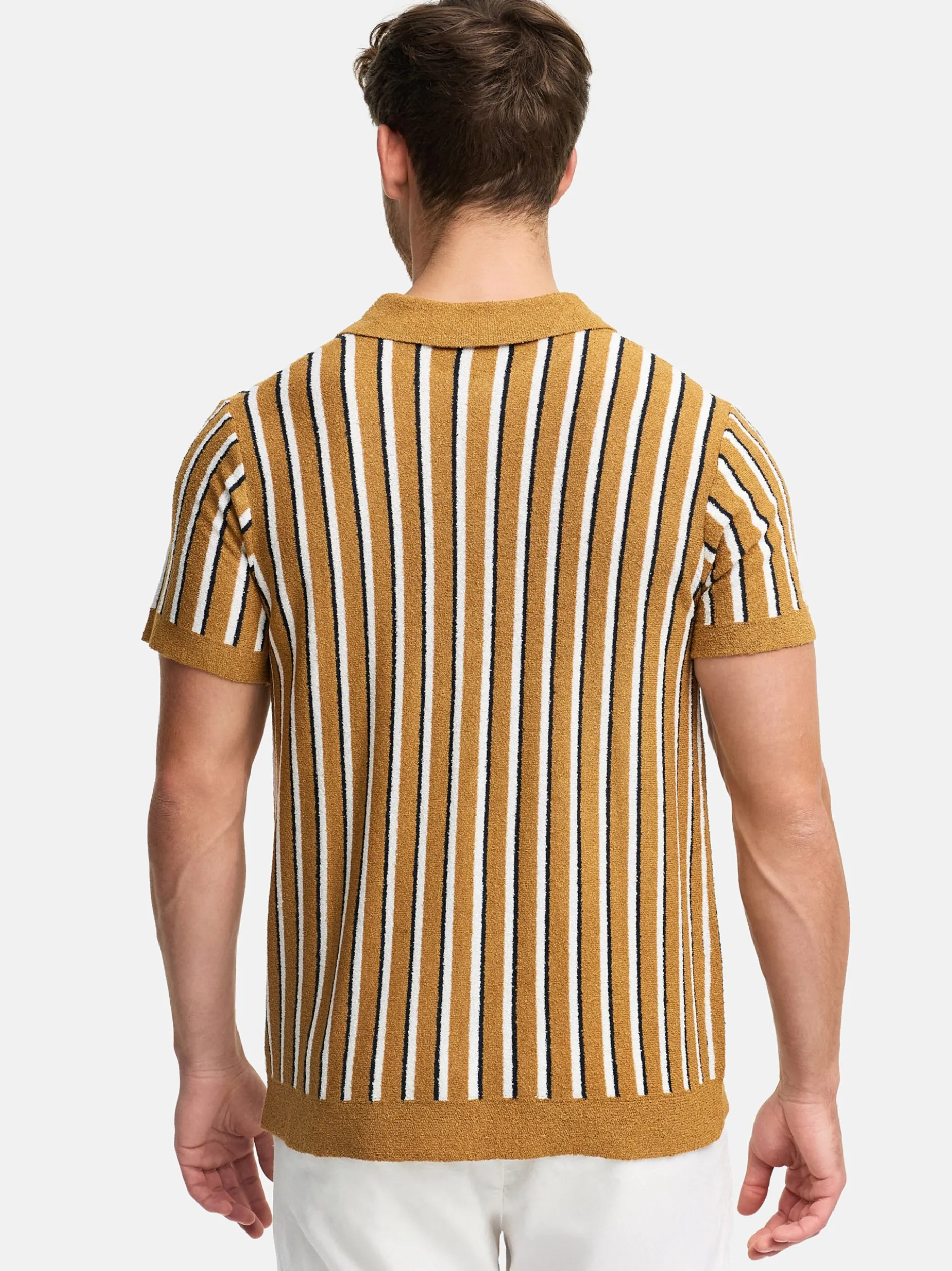 Indicode Herren Hemd Kurzarm - INKaziz in camel