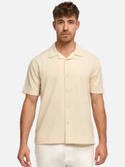Indicode Herren Hemd Kurzarm - INDaminos Shirt in beige sand