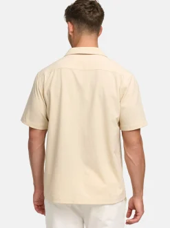 Indicode Herren Hemd Kurzarm - INDaminos Shirt in beige sand