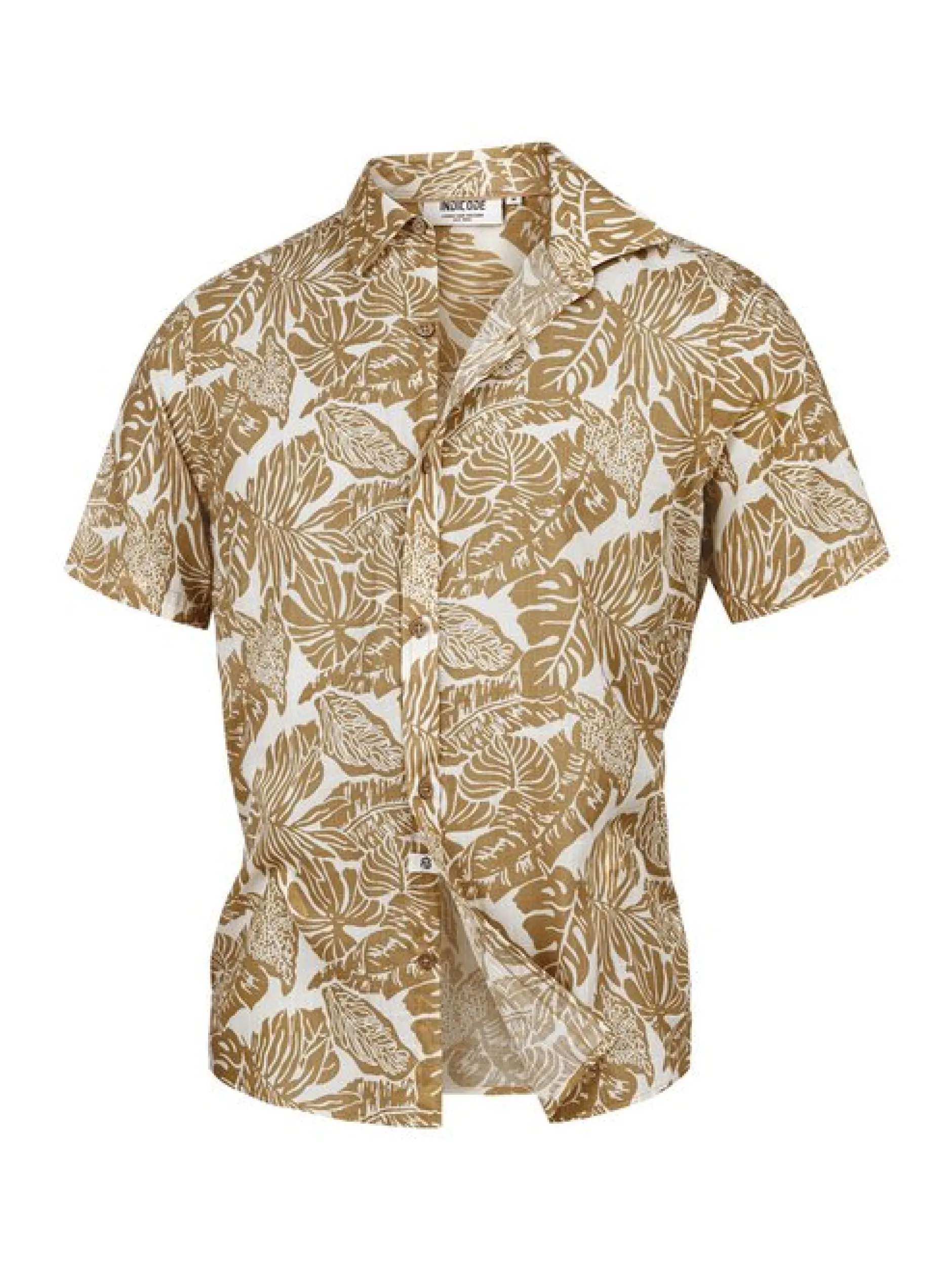 Indicode Herren Hemd Kurzarm - INMalve in beige