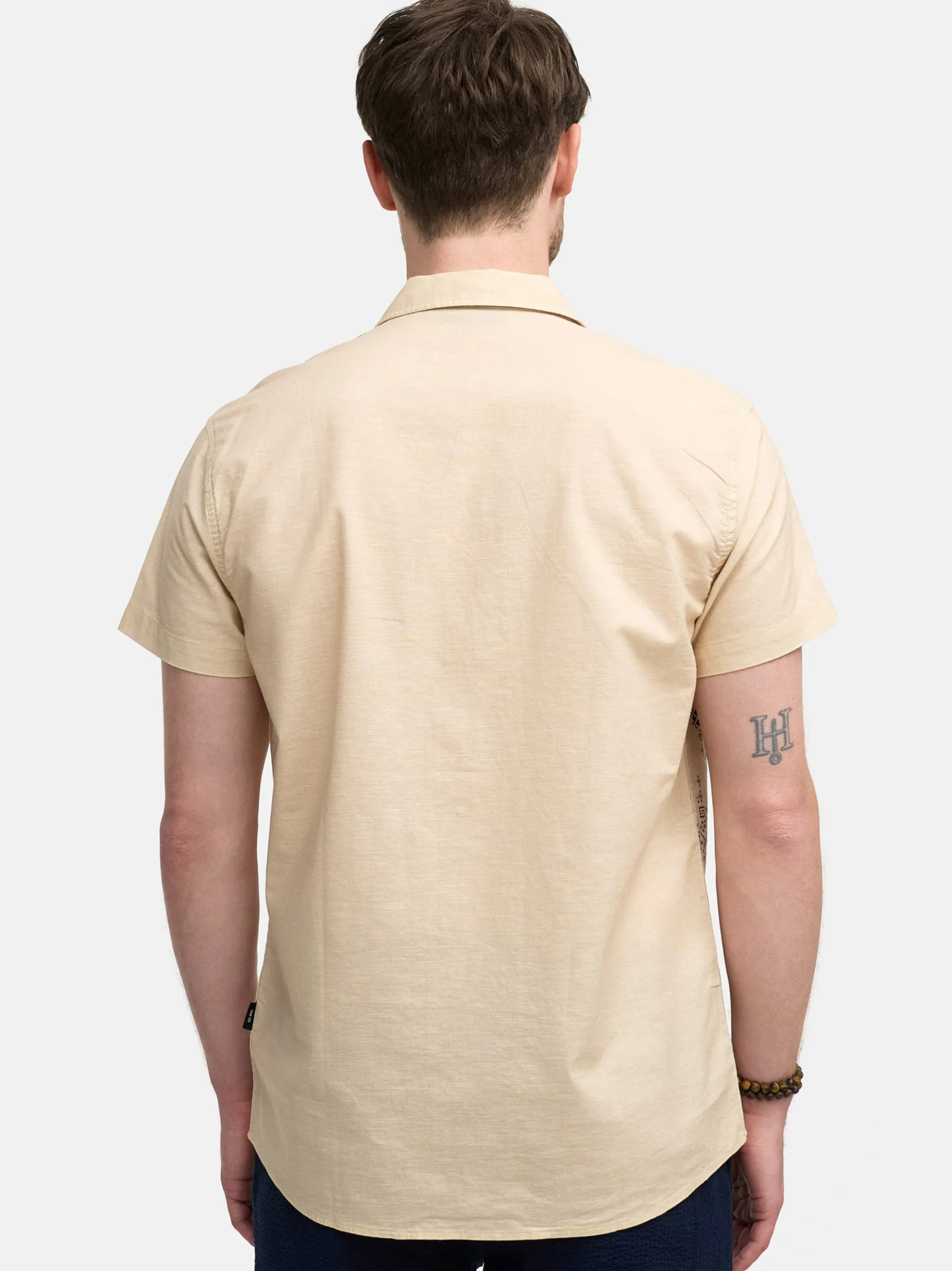 Indicode Herren Hemd Kurzarm - INCotta in aqua blau