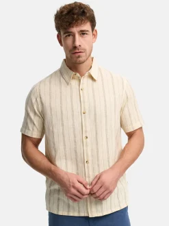 Indicode Herren Hemd Kurzarm - INJulio in beige