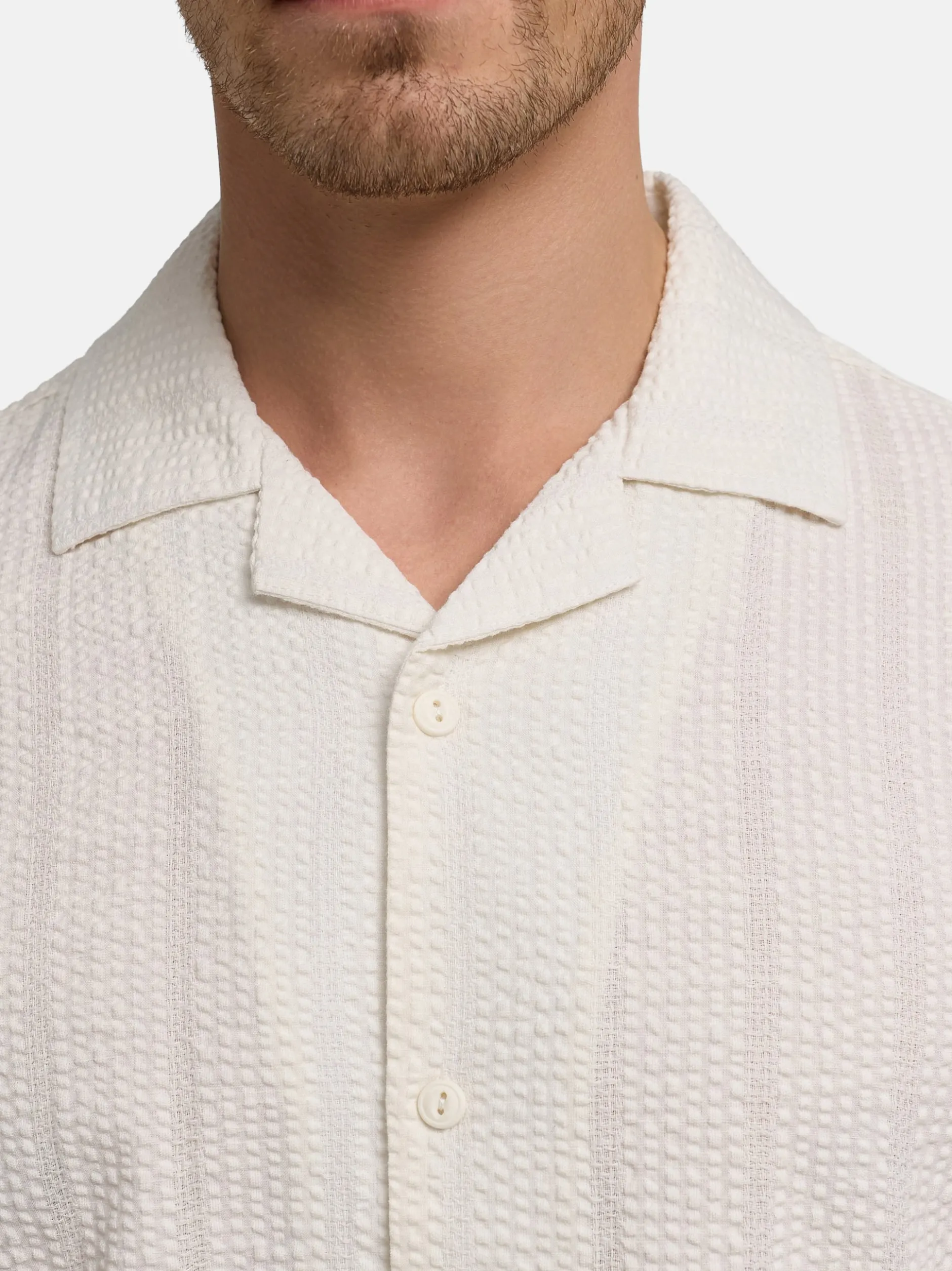 Indicode Herren Hemd Kurzarm - INWallz in vanille beige