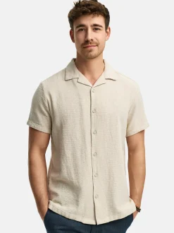 Indicode Herren Hemd Kurzarm - INCosby in beige taupe