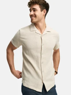 Indicode Herren Hemd Kurzarm - INCosby in beige taupe