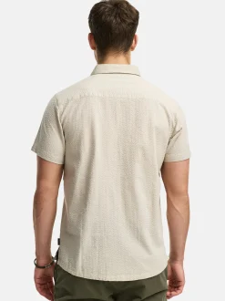 Indicode Herren Hemd Kurzarm - INMaribo in beige taupe