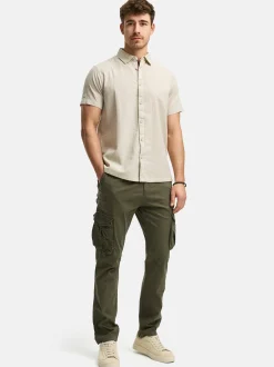 Indicode Herren Hemd Kurzarm - INMaribo in beige taupe