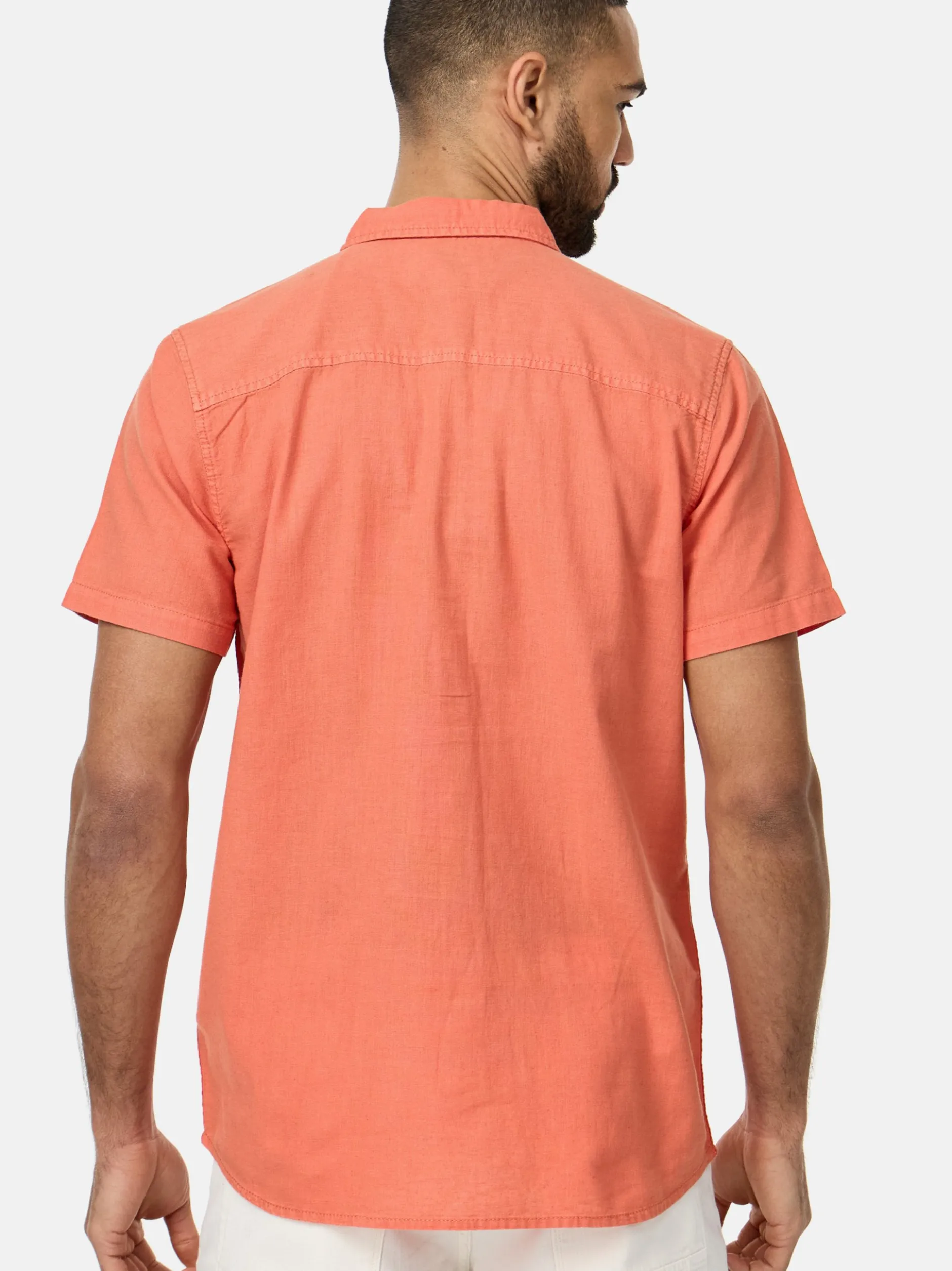Indicode Herren Hemd Kurzarm - INGunther in orange pink