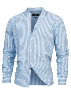 Indicode Herren Hemd Langarm - Brayden in hellblau