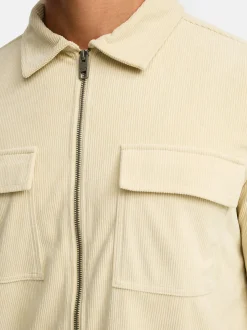 Indicode Herren Hemd Langarm - INNemoto Zip Shirt in beige sand