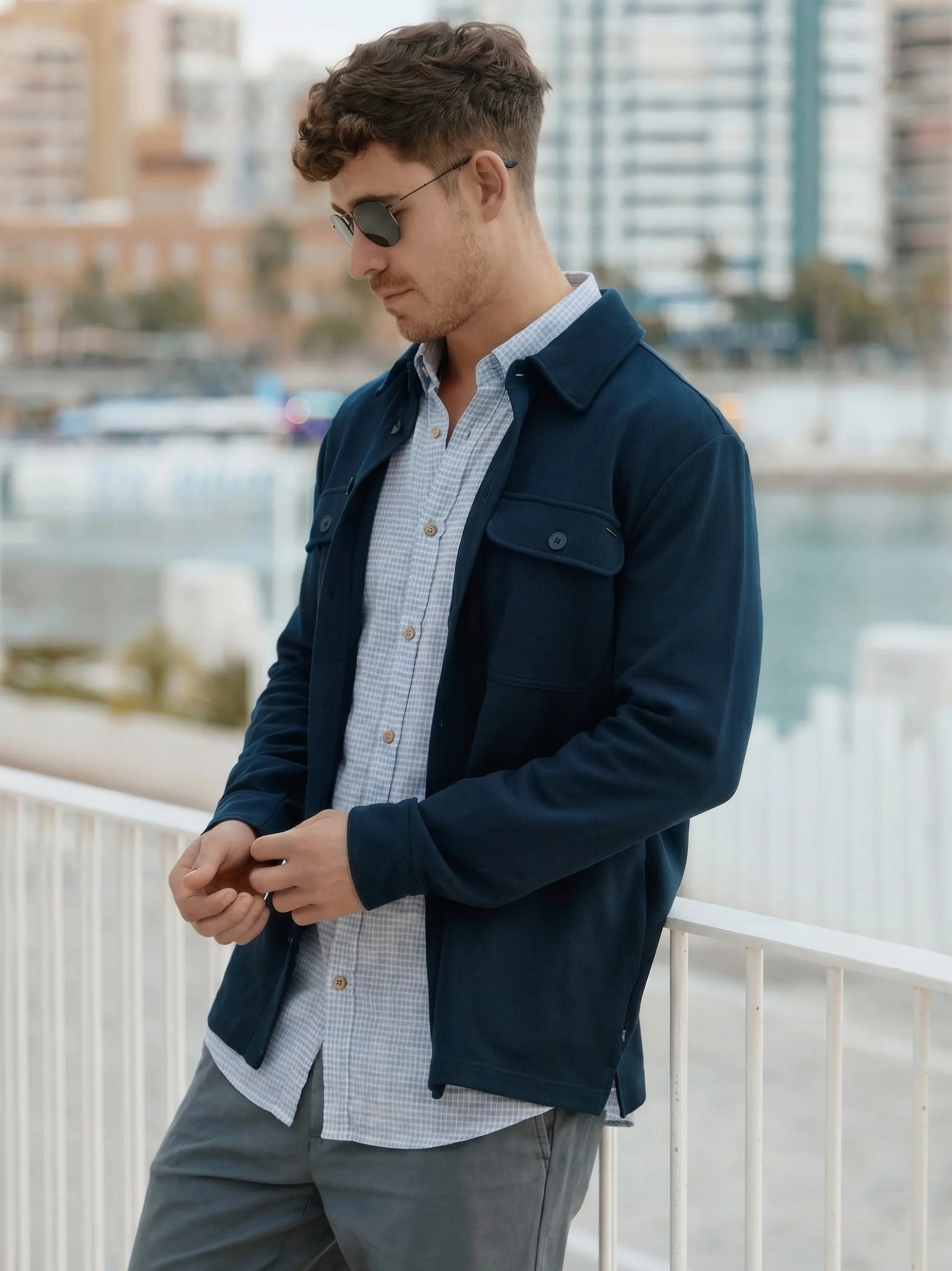 Indicode Herren Hemd Langarm - INTerra in aqua blau