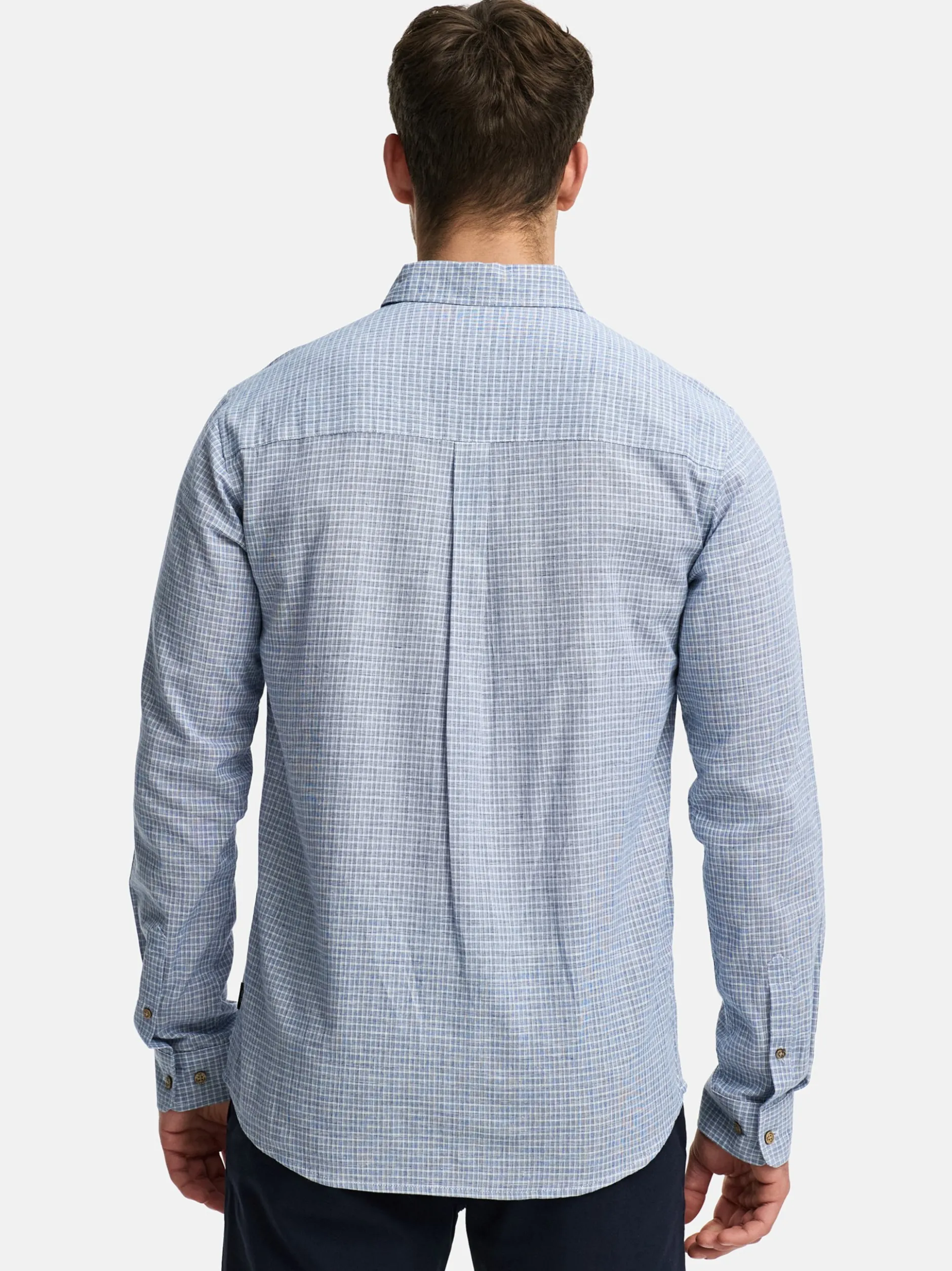 Indicode Herren Hemd Langarm - INTerra in aqua blau