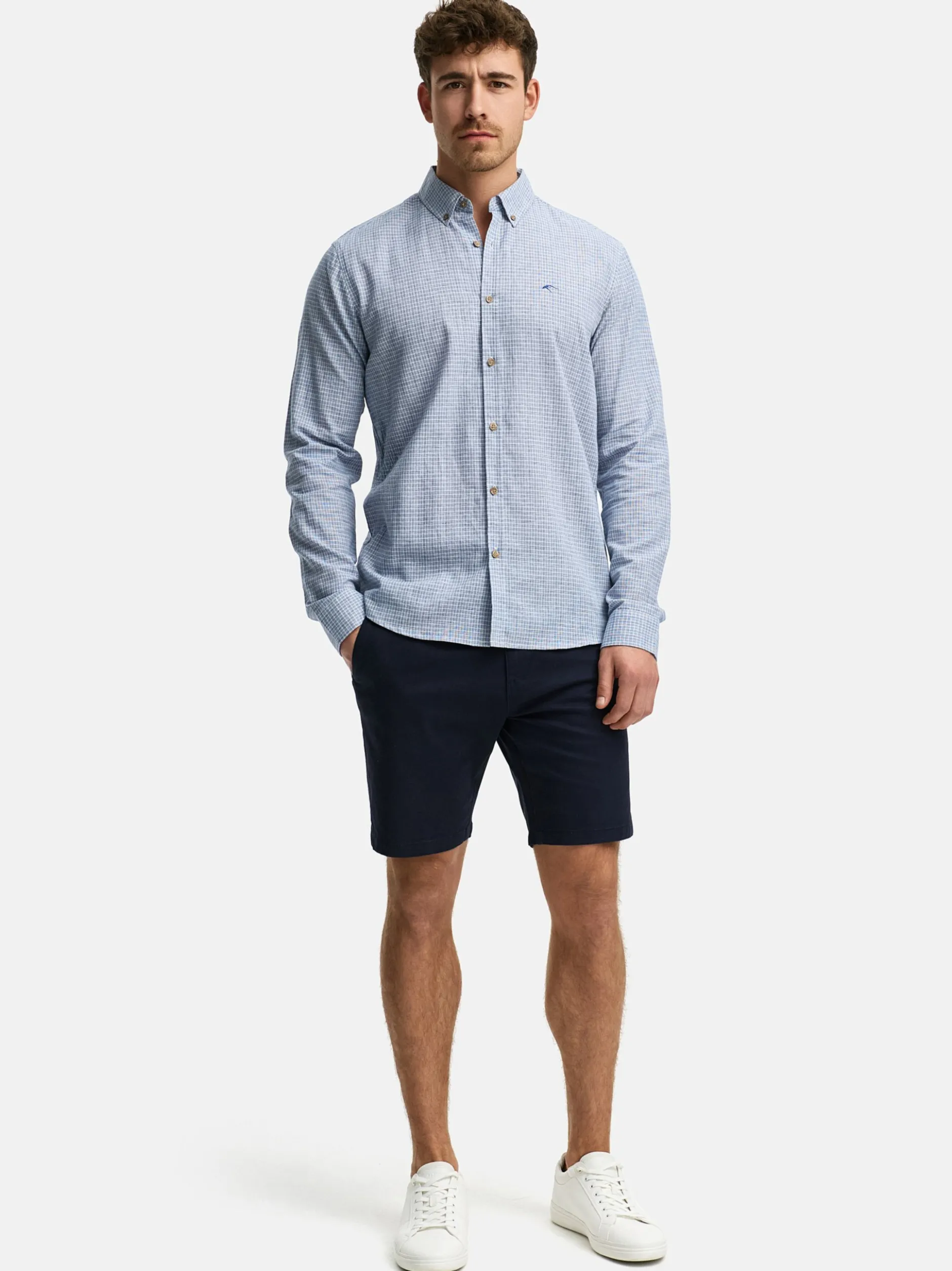 Indicode Herren Hemd Langarm - INTerra in aqua blau
