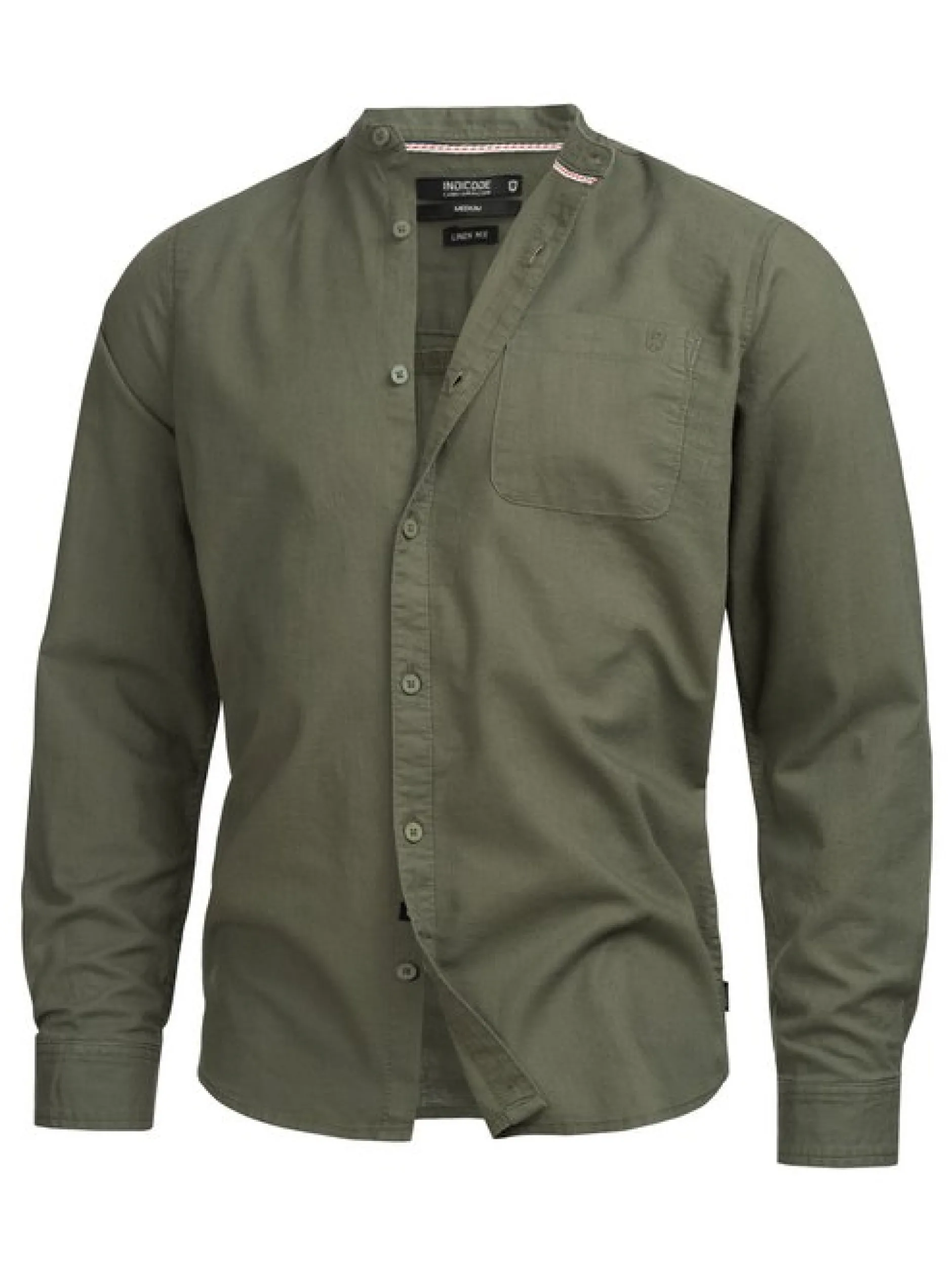 Indicode Herren Hemd Langarm - INRaffi in khaki