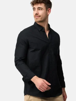 Indicode Herren Hemd Langarm - Kepner in schwarz