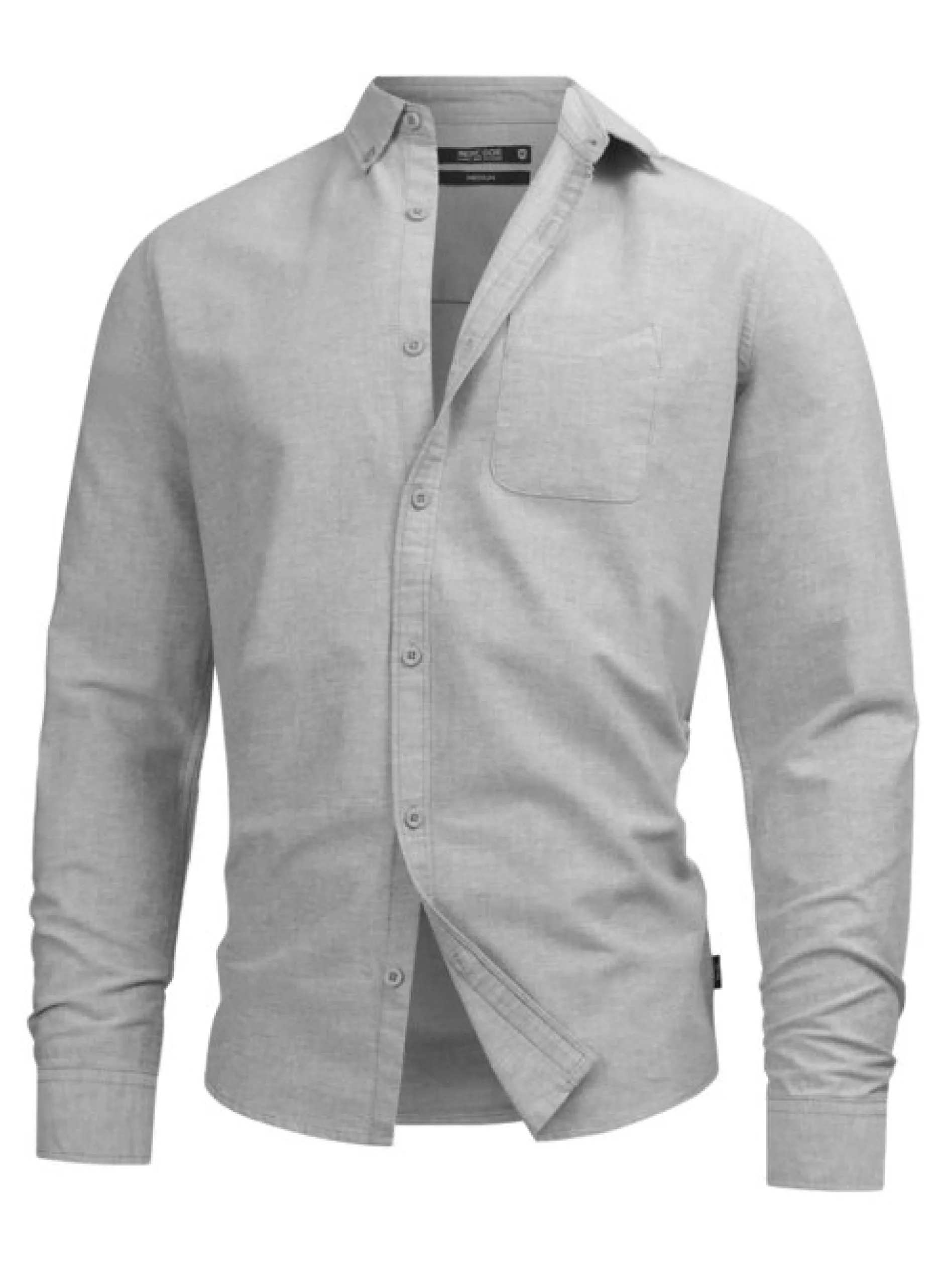 Indicode Herren Hemd Langarm - Kepner in grau