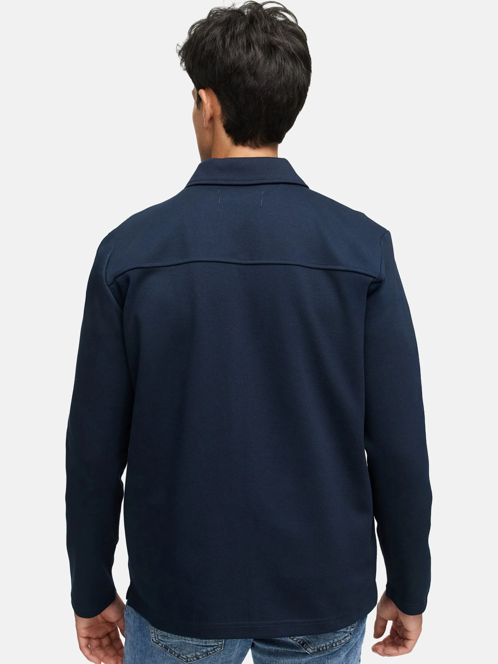 Indicode Herren Hemd Langarm - INNello Zip Shirt in blau