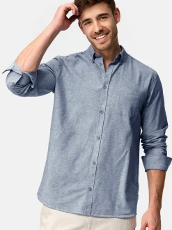 Indicode Herren Hemd Langarm - Kepner in aqua blau