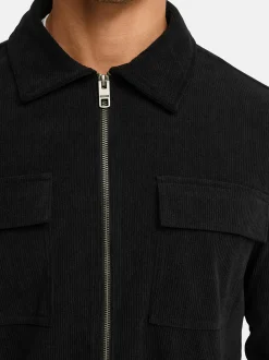 Indicode Herren Hemd Langarm - INNemoto Zip Shirt in schwarz
