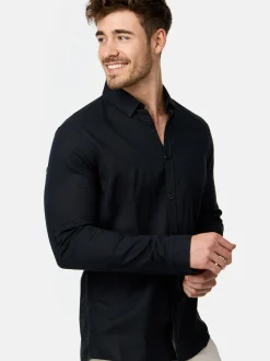 Indicode Herren Hemd Langarm - Brayden in schwarz
