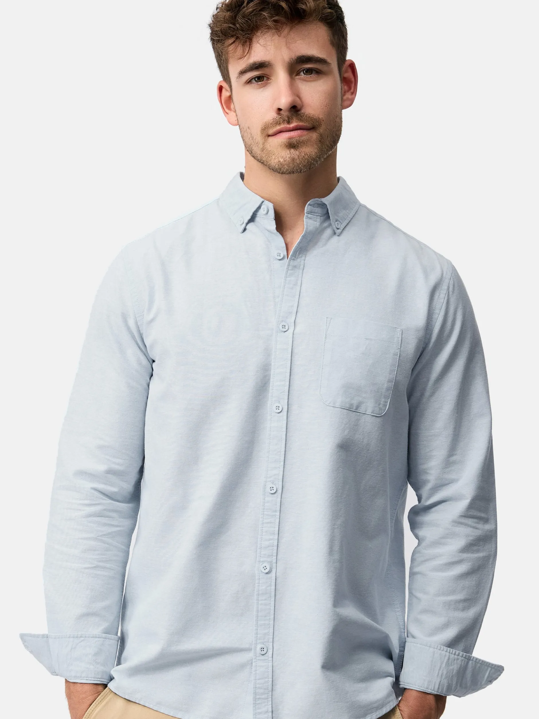 Indicode Herren Hemd Langarm - Kepner in hellblau blau