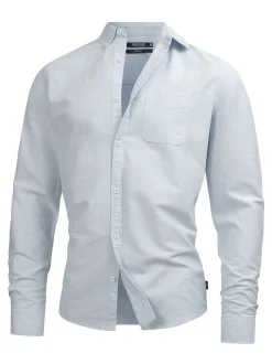 Indicode Herren Hemd Langarm - Kepner in hellblau blau