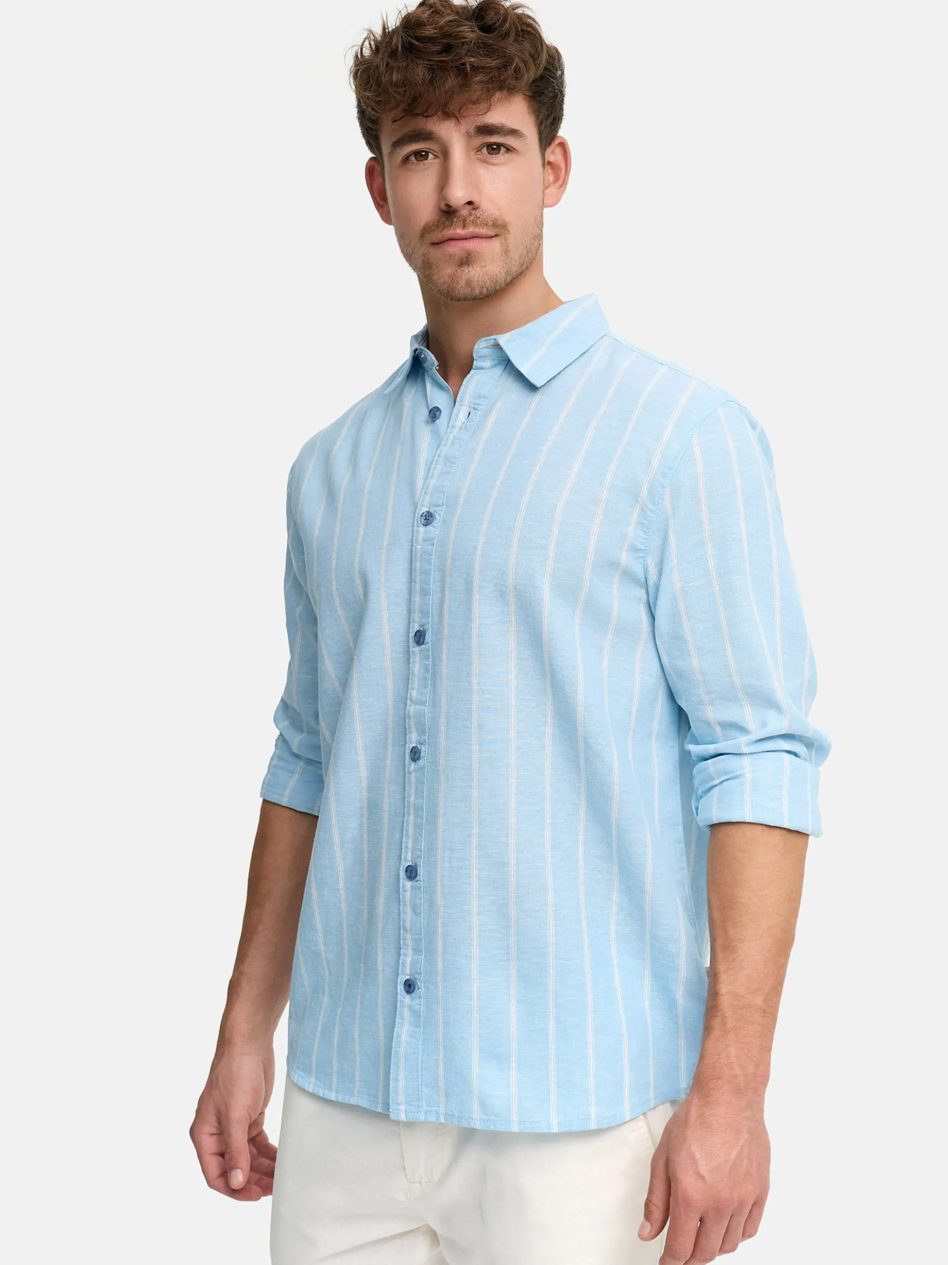 Indicode Herren Hemd Langarm - INTrypper in hellblau mehrfarbig