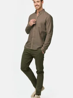 Indicode Herren Hemd Langarm - Brayden in beige sand
