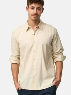 Indicode Herren Hemd Langarm - INSville in beige sand