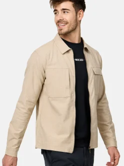 Indicode Herren Hemd Langarm - INEuron in beige sand
