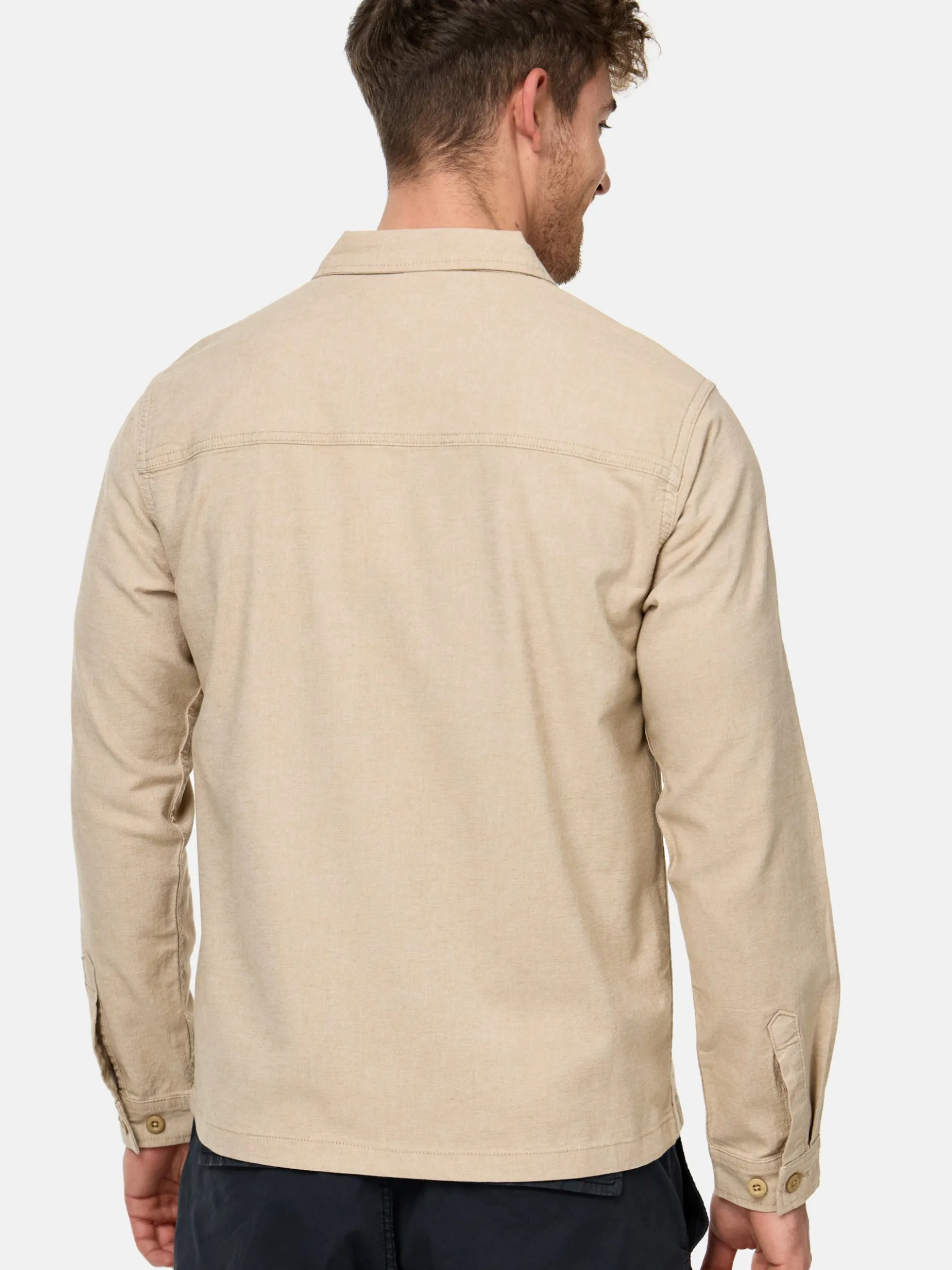 Indicode Herren Hemd Langarm - INEuron in beige sand