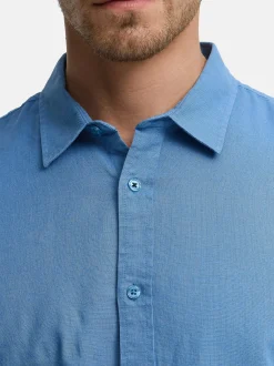 Indicode Herren Hemd Langarm - INCeppo in blau
