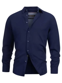 Indicode Herren Hemd Langarm - INGilman in marine