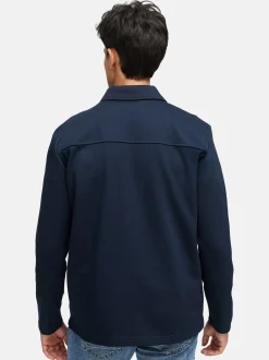 Indicode Herren Hemd Langarm - INNezzo Zip Shirt in blau
