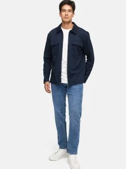 Indicode Herren Hemd Langarm - INNezzo Zip Shirt in blau