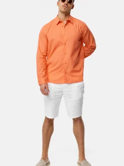 Indicode Herren Hemd Langarm - INSville in aprikot orange