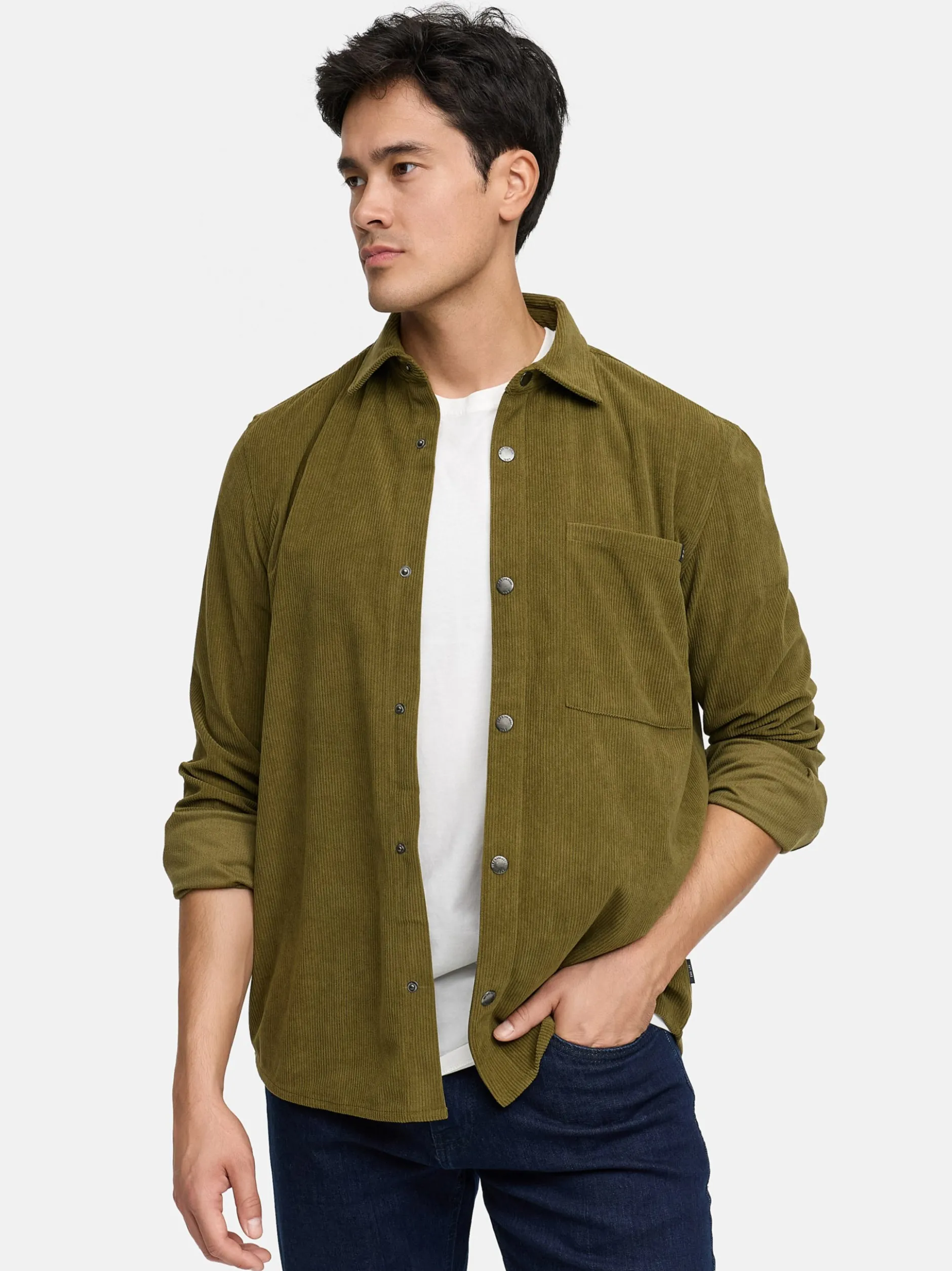 Indicode Herren Hemd Langarm - INNemoto Shirt in oliv khaki