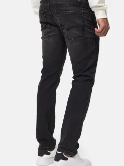 Indicode Herren Jeanshose - INCoil in schwarz fuchsia