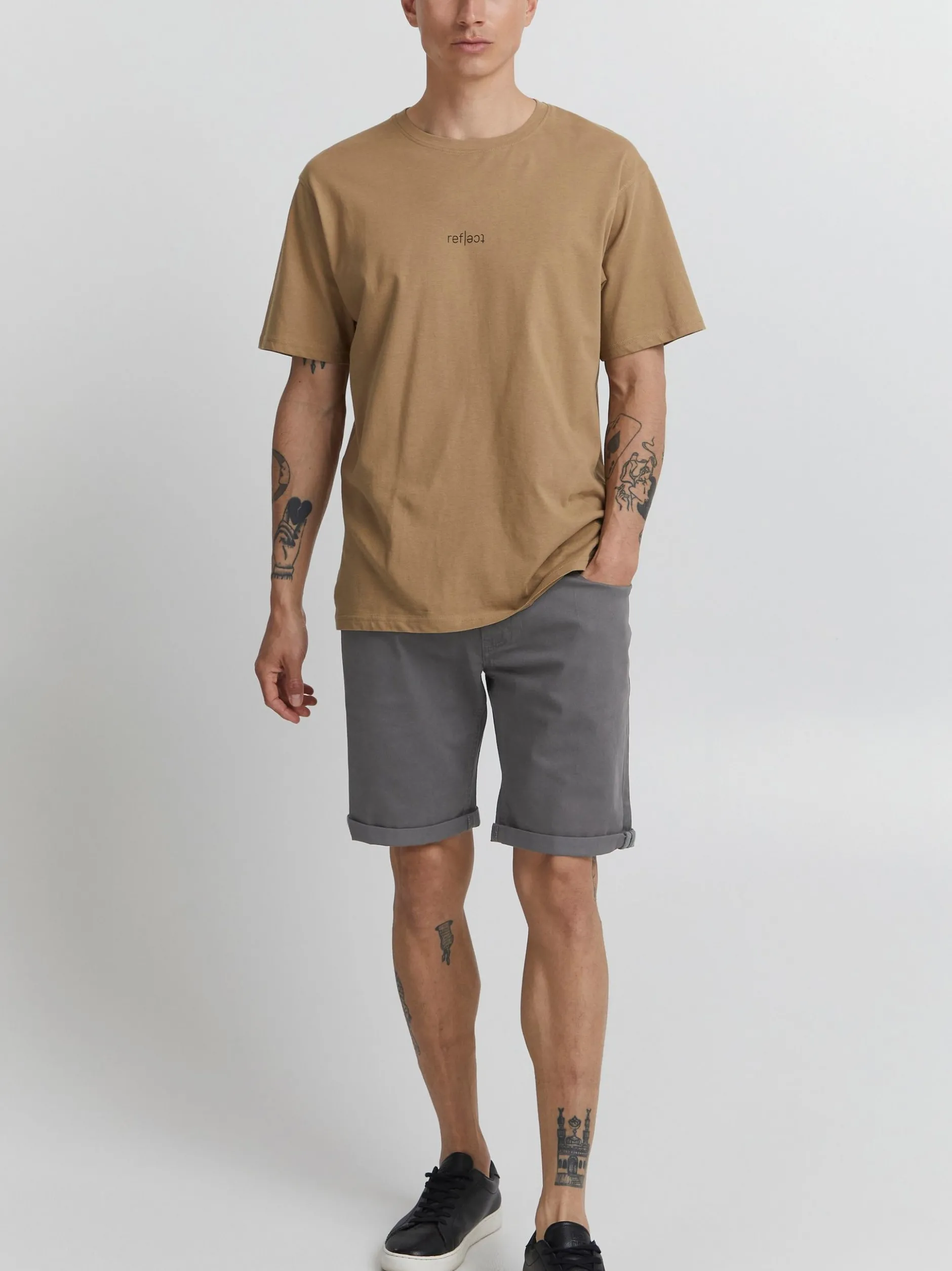 Indicode Herren Jeansshorts - IDPokka in grau