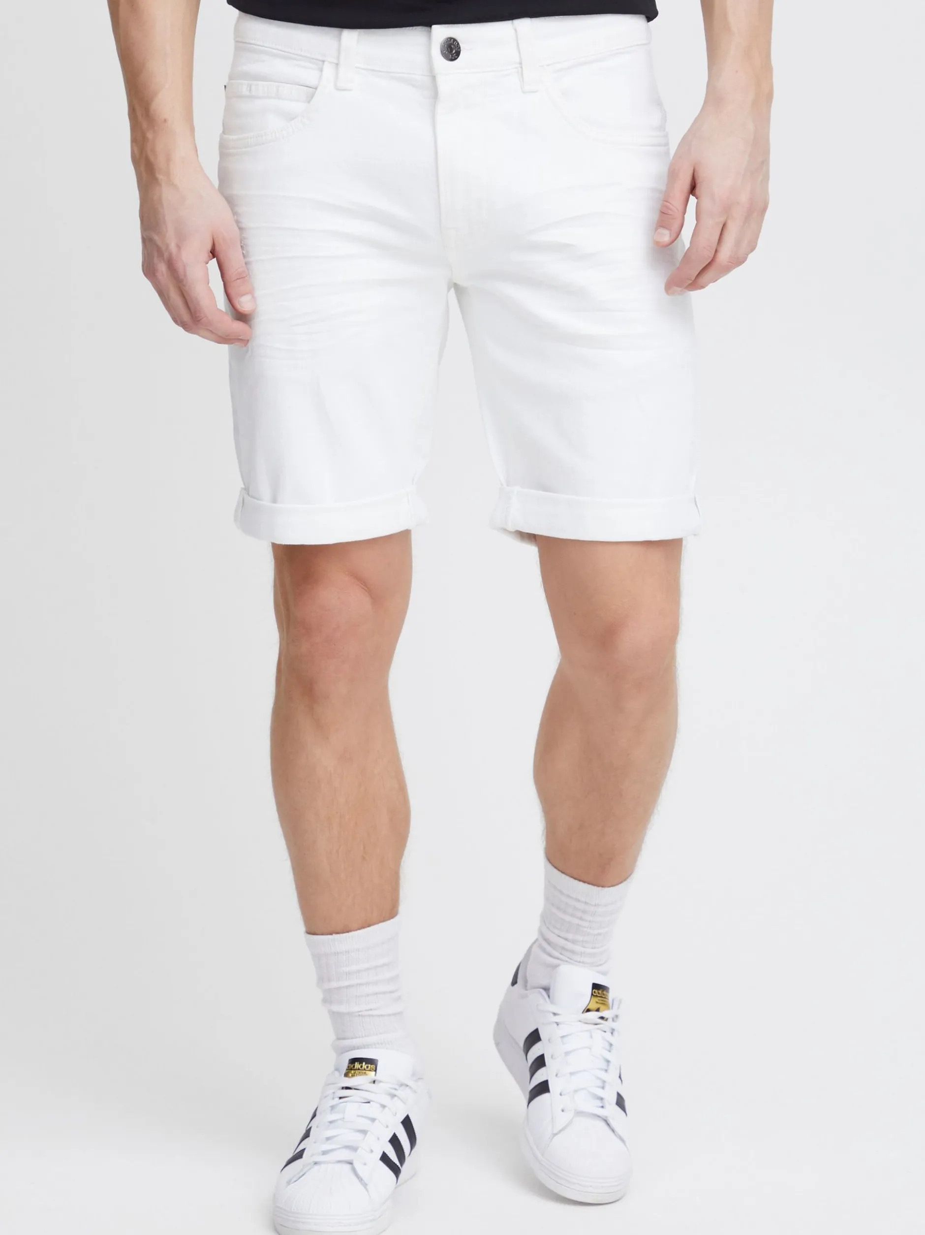Indicode Herren Jeansshorts - IDQuentin in weiß