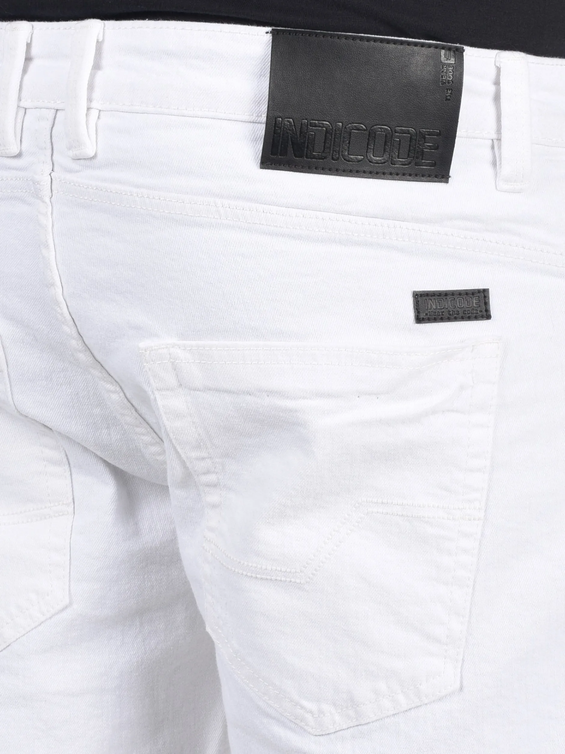 Indicode Herren Jeansshorts - IDQuentin in weiß