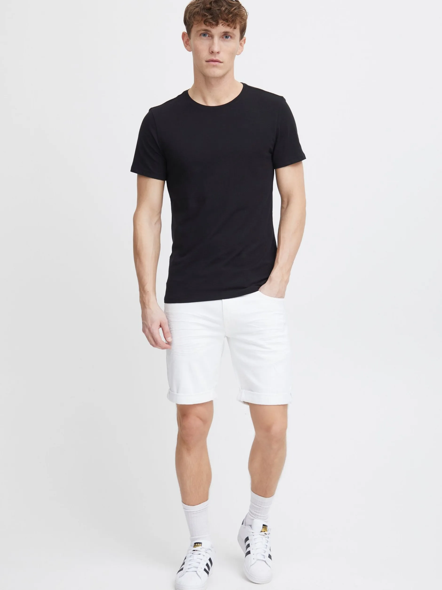 Indicode Herren Jeansshorts - IDQuentin in weiß