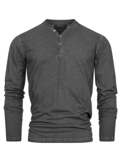 Indicode Herren Langarmshirt - INKilsone in schwarz