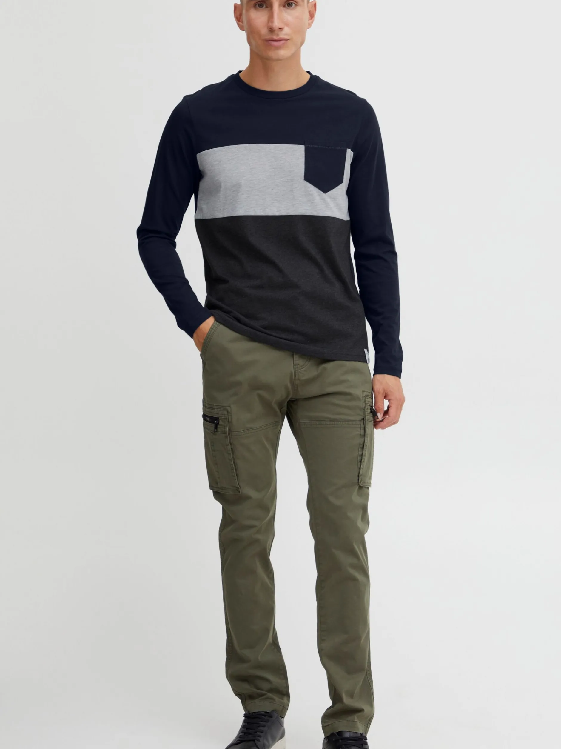 Indicode Herren Langarmshirt - IDMatheo in marine