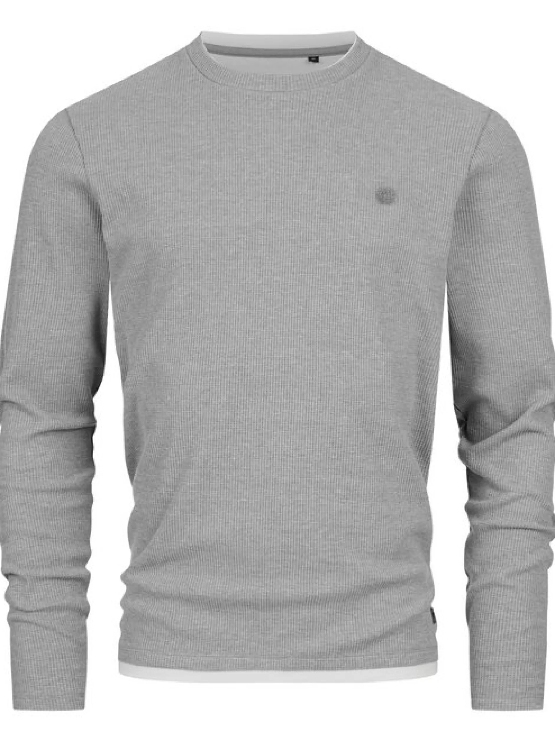 Indicode Herren Langarmshirt - INValwald in hellgrau grau
