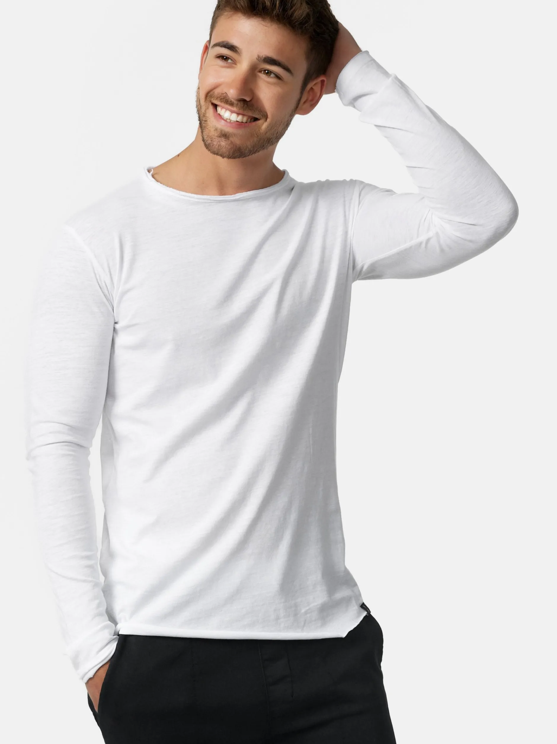 Indicode Herren Langarmshirt - Willbur Longsleeve in weiß