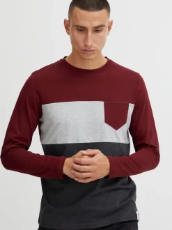 Indicode Herren Langarmshirt - IDMatheo in bordeaux