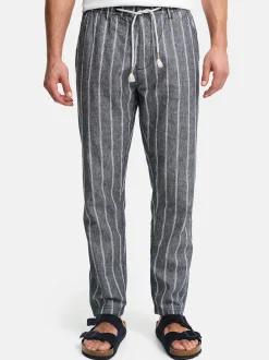 Indicode Herren Leinenhose - INTrypper in blau mehrfarbig